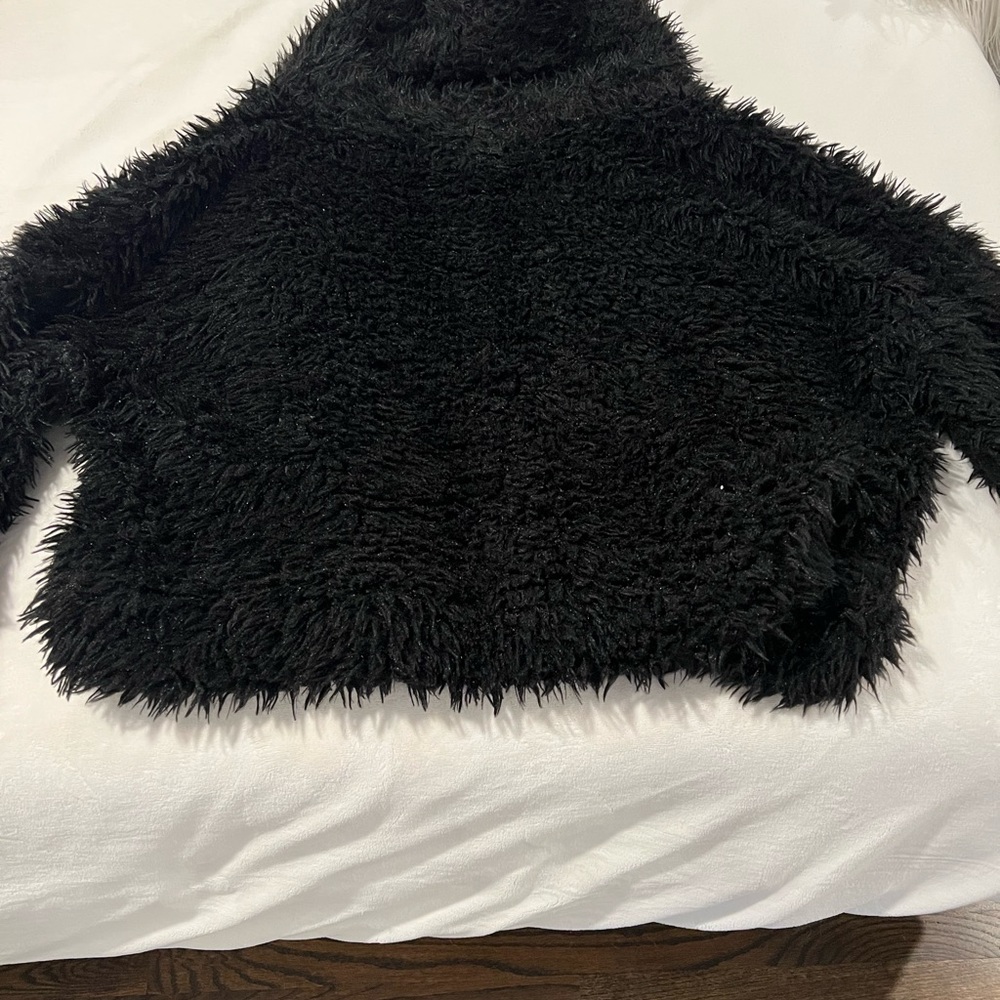 Polkadots & Moonbeams Black Fuzzy Jacket